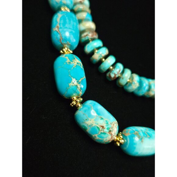 Stauer Howlite Double-Strand Goldtone Beaded Necklace - Picture 6 of 6